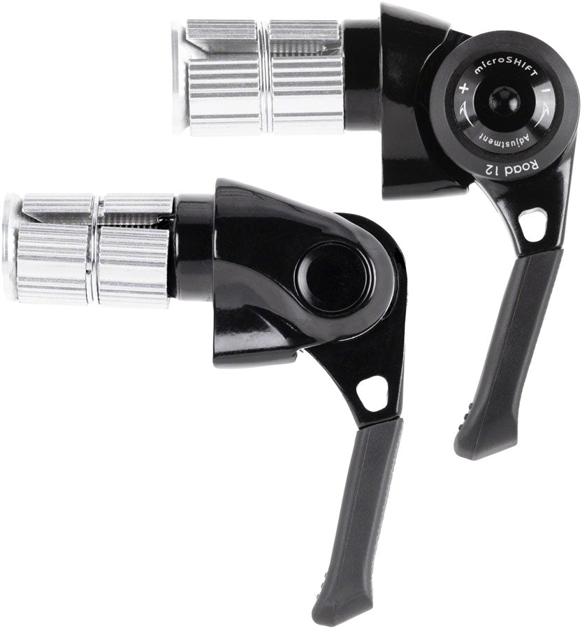 Juego de palancas de cambio de manillar microSHIFT BS-A12 para carretera (2 unidades, 12 velocidades, compatible con Shimano, color negro)