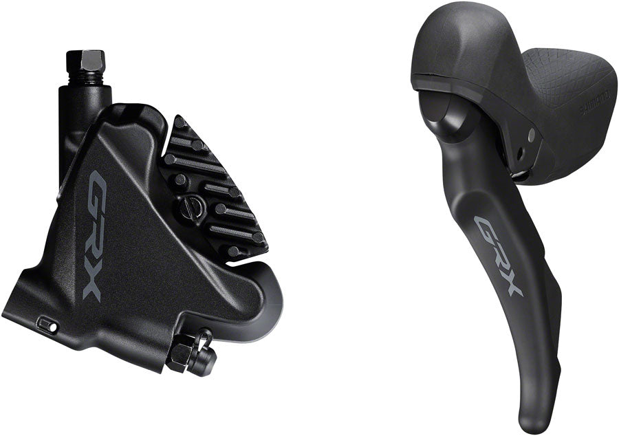 Maneta de cambio/freno Shimano GRX ST-RX600, pinza de freno de disco hidráulico BR-RX400 (izquierda/delantera, 2 pinzas de montaje plano, color negro)