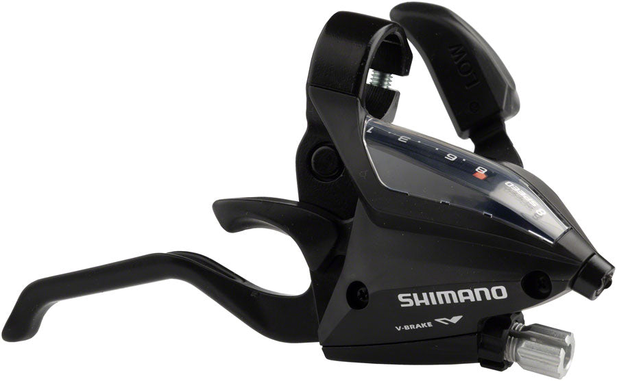 Maneta de freno/cambio derecha Shimano EF500 de 8 velocidades, color negro