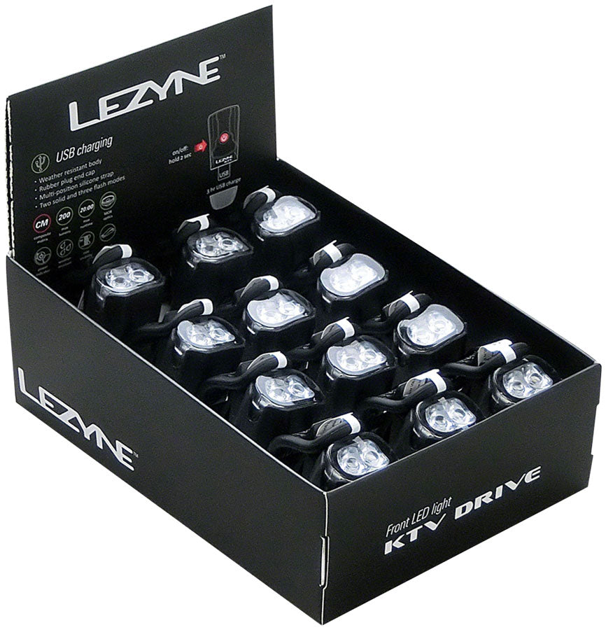 Faro LED KTV Lezyne - Caja 12 Negro