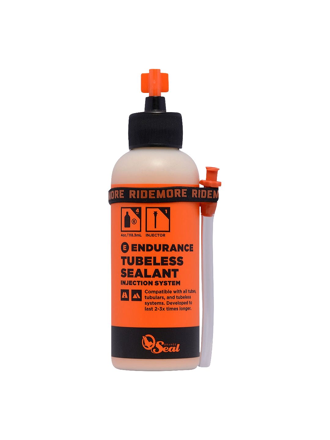 Sellador para neumáticos sin cámara Orange Seal Endurance con aplicador Twist Lock - 4 oz