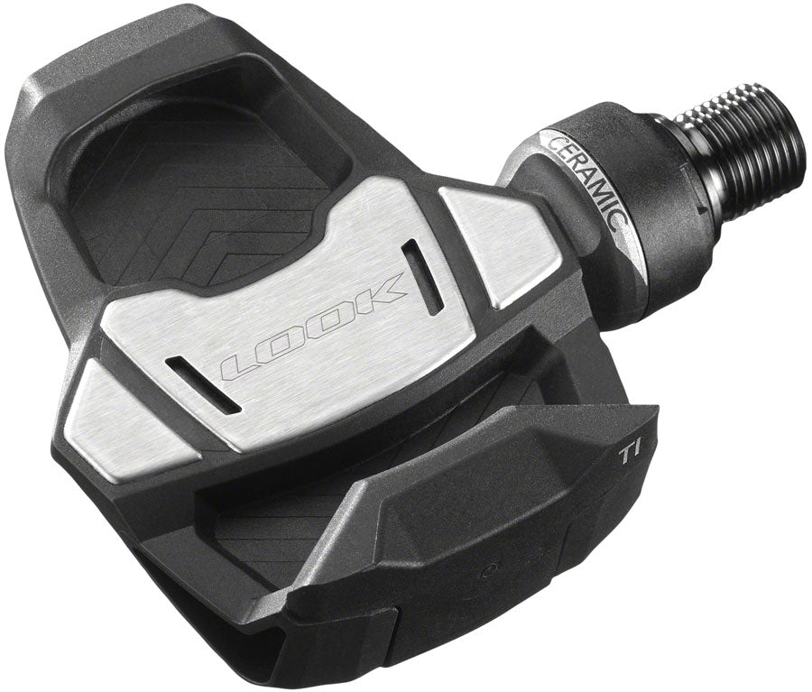 Pedales Look Keo Blade Carbon Ceramic Ti - Automáticos de un solo lado, titanio, 9/16" negro