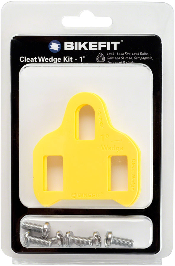 BikeFit Cleat Wedge - Look/Shimano Compatible 3-Hole 1 Degree 8-Pack