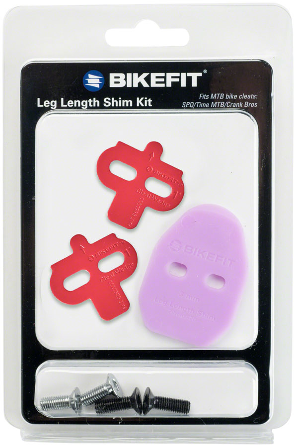 Calzas BikeFit para longitud de pierna - Compatible con MTB/SPD/Time/Crank Bros. Kit de 2 orificios de 3 mm (paquete de 1)