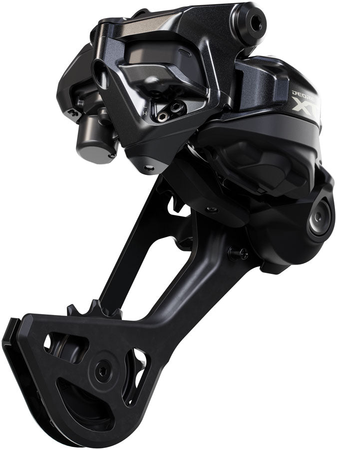 Desviador trasero inalámbrico Shimano Deore XT RD-M8250-SGS Di2 de 12 velocidades, caja larga, Shadow ES, negro/gris