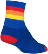 Calcetines clásicos vintage SockGuy - 10 cm, azul, rojo, naranja y amarillo, talla pequeña/mediana