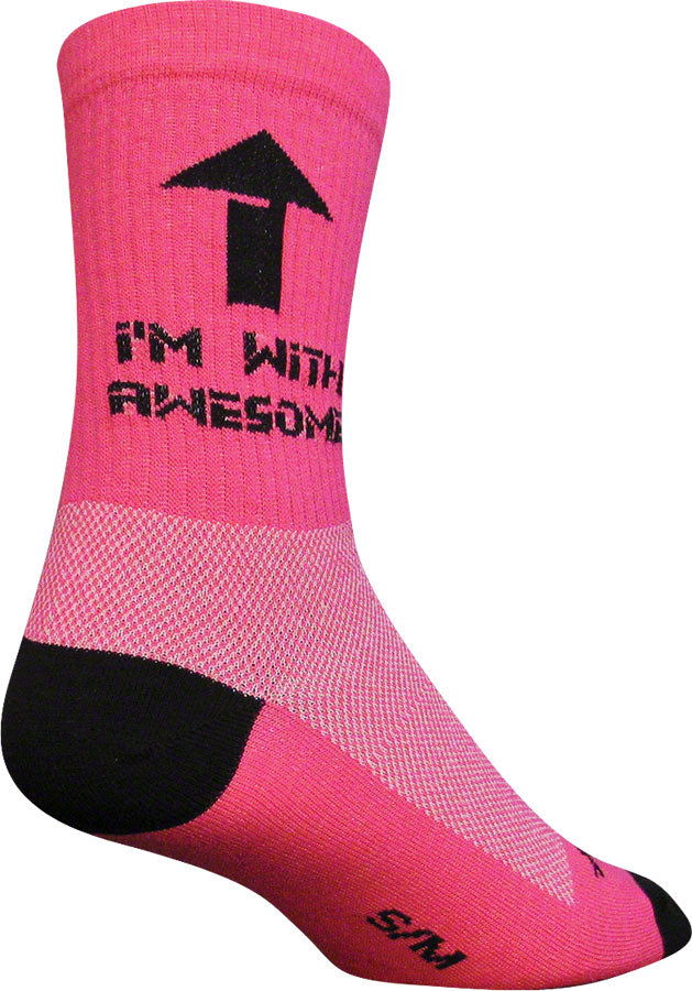 Calcetines SockGuy Crew Im con Awesome - Rosa de 6" (pequeño/mediano)