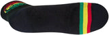 SockGuy Classic Rasta Ride Socks - 3" Black/Rasta Small/Medium