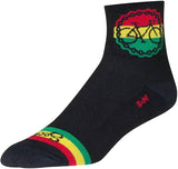 Calcetines clásicos rasta de SockGuy - 7,6 cm, negros/rasta, talla grande/extra grande