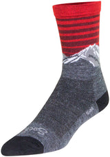Calcetines de lana SockGuy Summit - 15 cm, gris/rojo/blanco, talla L/XL