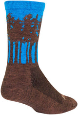 Calcetines de lana Treeline de SockGuy - Marrón/Azul, 15 cm, talla L/XL
