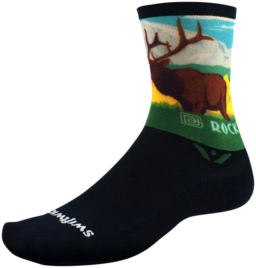 Calcetines Swiftwick Vision Impression National Park - 15 cm, Montañas Rocosas, talla grande