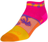 Calcetines bajos clásicos tropicales SockGuy - 2,5 cm, rosa/amarillo/naranja, para mujer, talla pequeña/mediana