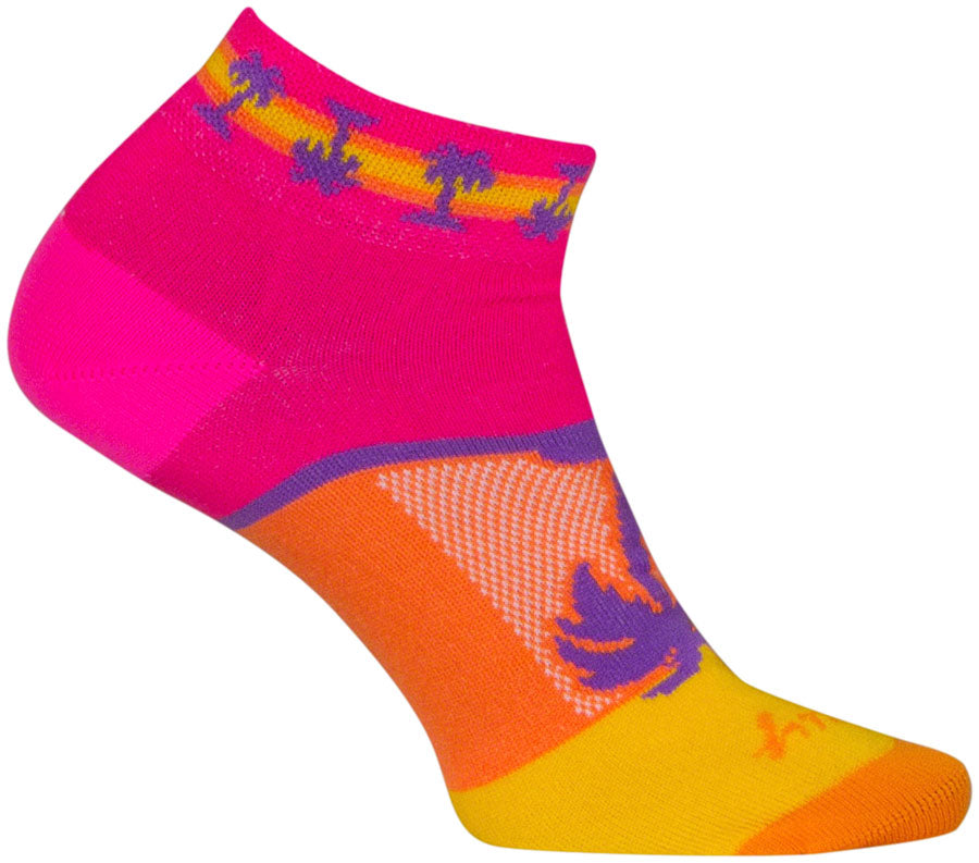 Calcetines bajos clásicos tropicales SockGuy - 2,5 cm, rosa/amarillo/naranja, para mujer, talla pequeña/mediana