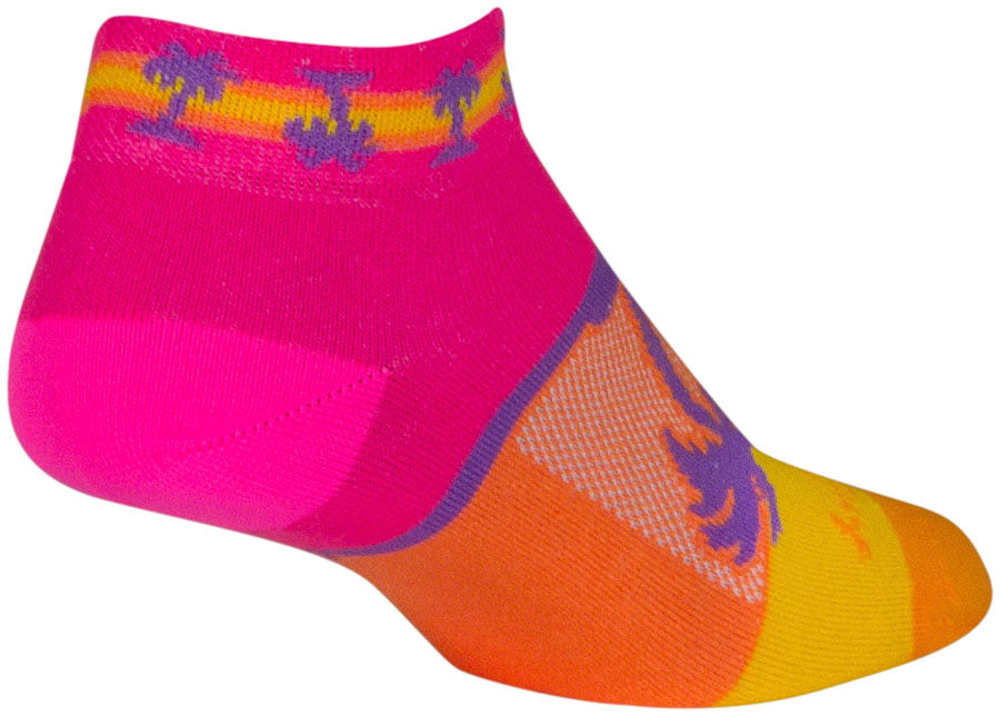 Calcetines bajos clásicos tropicales SockGuy - 2,5 cm, rosa/amarillo/naranja, para mujer, talla pequeña/mediana