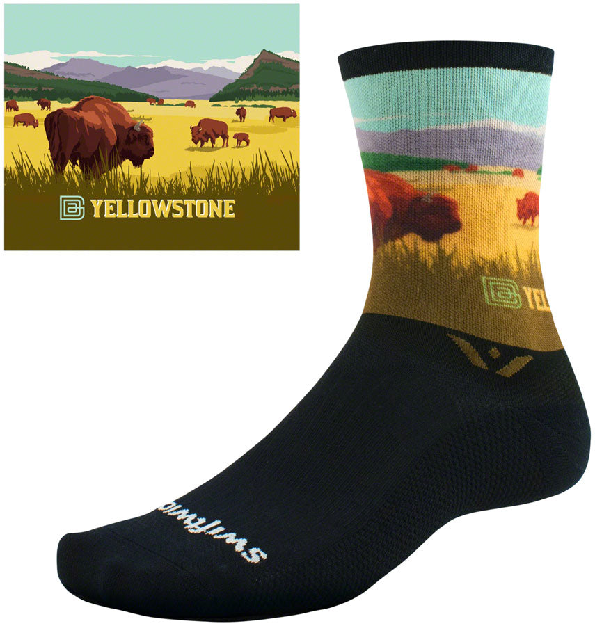 Calcetines Swiftwick Vision Impression National Park - 6" YLWstAnkle Bisonte mediano