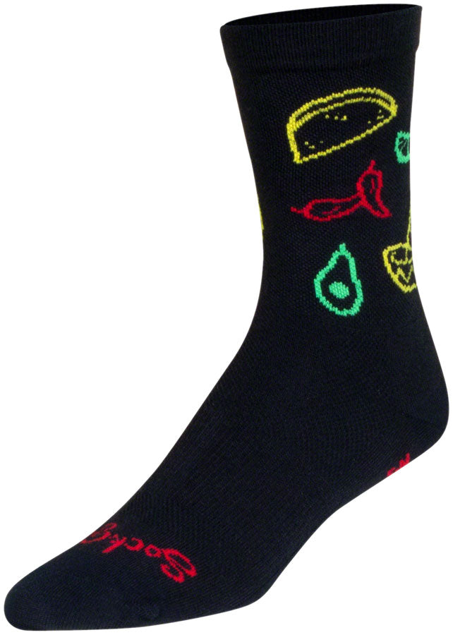 Calcetines deportivos Taco Life de SockGuy - Talla pequeña/mediana (6")
