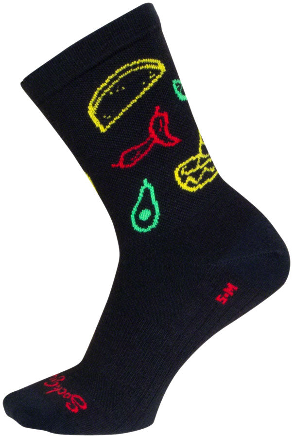 Calcetines deportivos Taco Life de SockGuy - Talla pequeña/mediana (6")