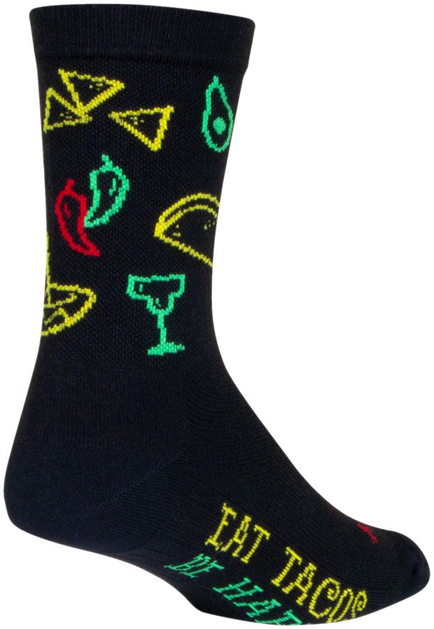 Calcetines deportivos Taco Life de SockGuy - Talla pequeña/mediana (6")