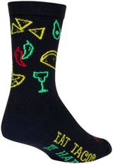 Calcetines deportivos Taco Life de SockGuy - Talla pequeña/mediana (6")