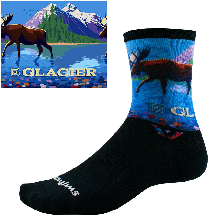 Calcetines Swiftwick Vision Impression National Park - 15 cm, talla pequeña, color glaciar