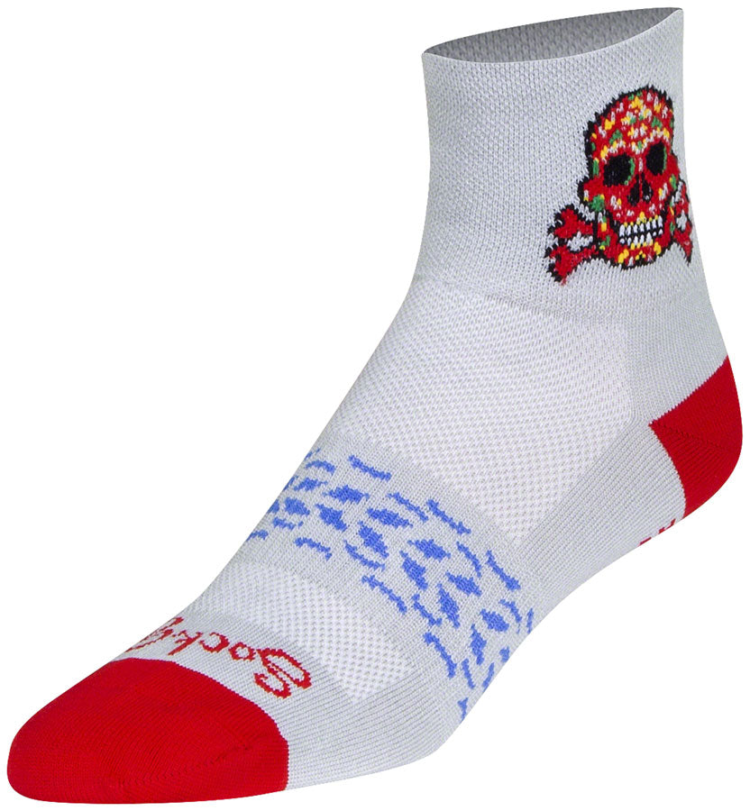 SockGuy Classic Red Skull Socks - 3" Small/Medium