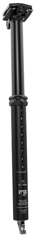 FOX Transfer Performance Series Elite Dropper Seatpost - 31.6 150 mm Internal Routing Anodized Upper