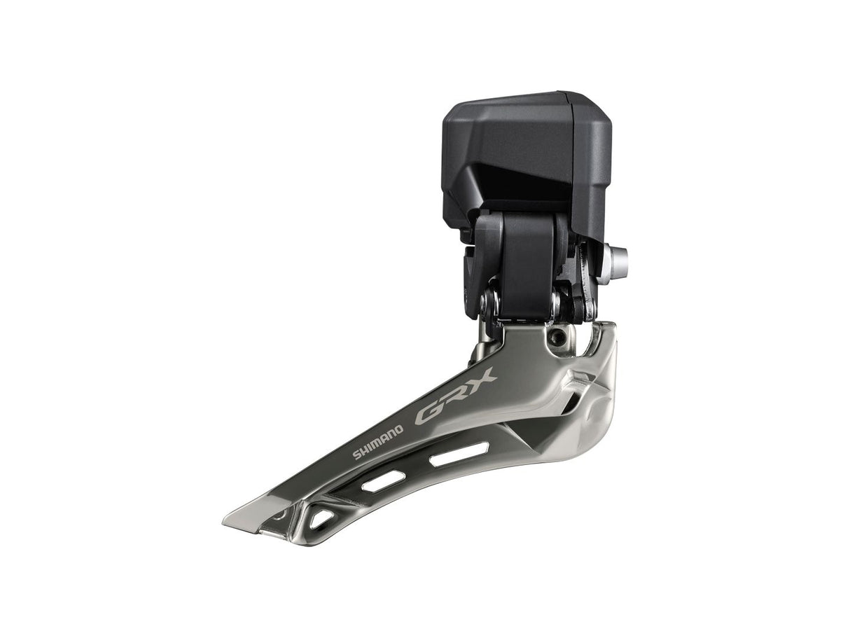 Desviador delantero Shimano GRX FD-RX825 Di2 - 2x12 velocidades, soldadura descendente, para 46-48 dientes máx., negro/plata