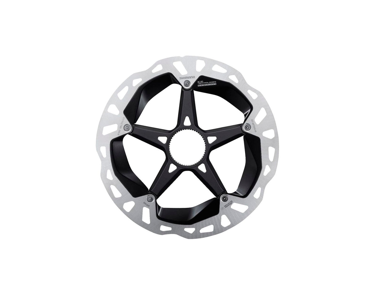 Rotor de freno de disco Shimano XTR RT-MT900-M - 180 mm Center Lock plateado/negro