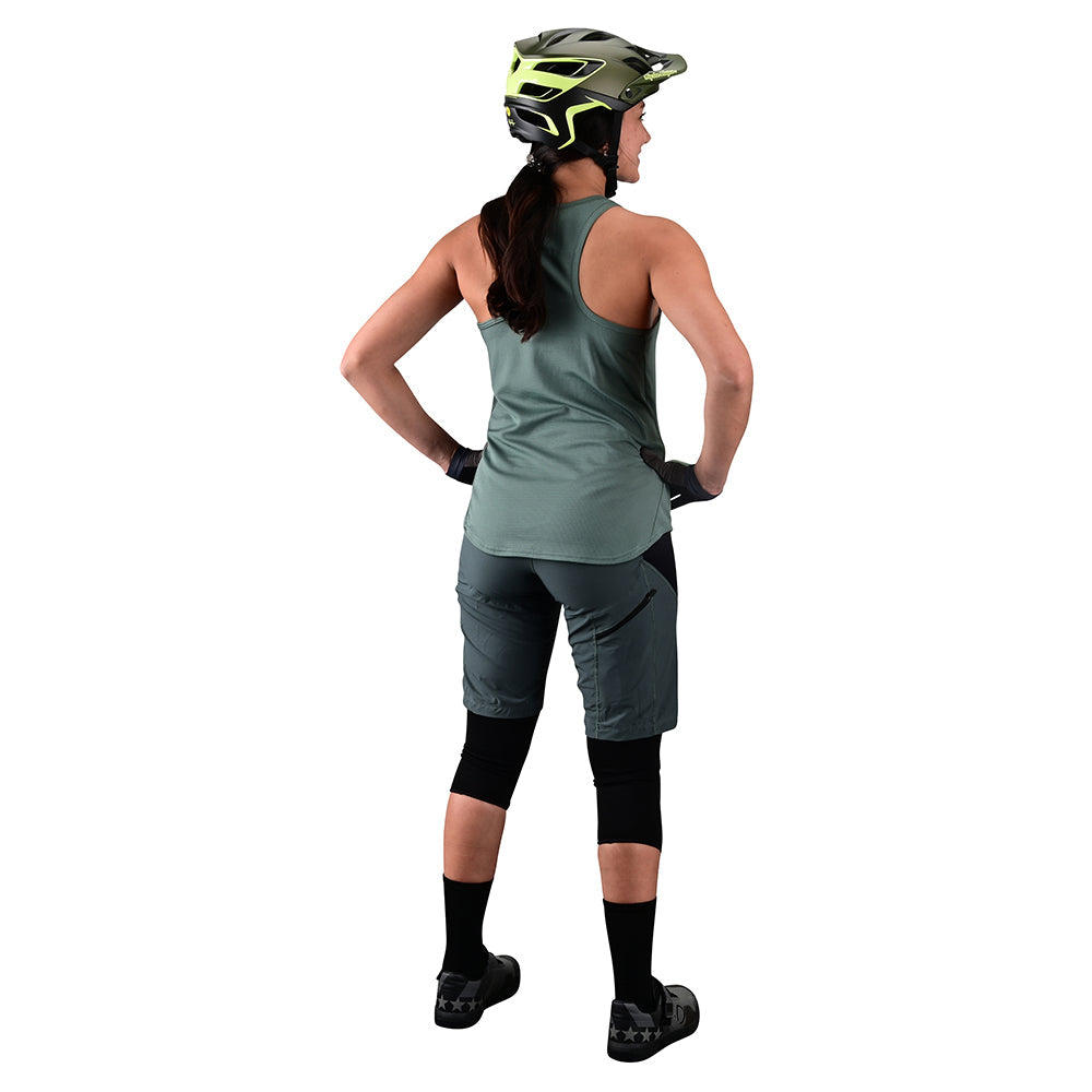 Womens Luxe Short No Liner Solid Steel Green