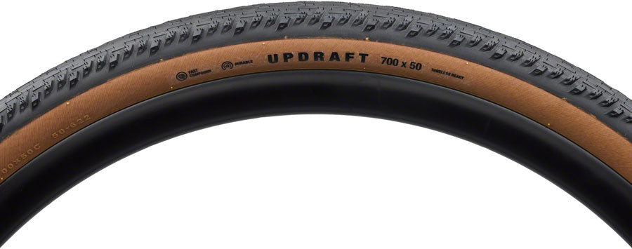 Neumático Teravail Updraft - 700 x 50 sin cámara, plegable, color tostado, ligero, flexible, compuesto rápido
