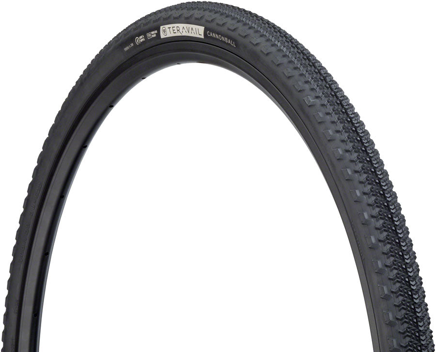 Neumático Teravail Cannonball - 700 x 38 Tubeless Plegable Negro Compuesto Ligero, Flexible y Rápido