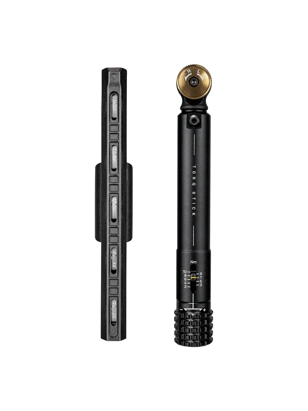Llave dinamométrica de trinquete Topeak Torq Stick - Rango ajustable de 2 a 10 Nm - Juego de 5 puntas negras