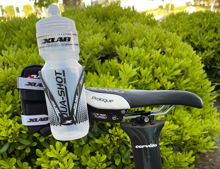 XLAB Turbo Wing con portabotellas de xenón, sistema de transporte doble para botellas de agua montado en el sillín