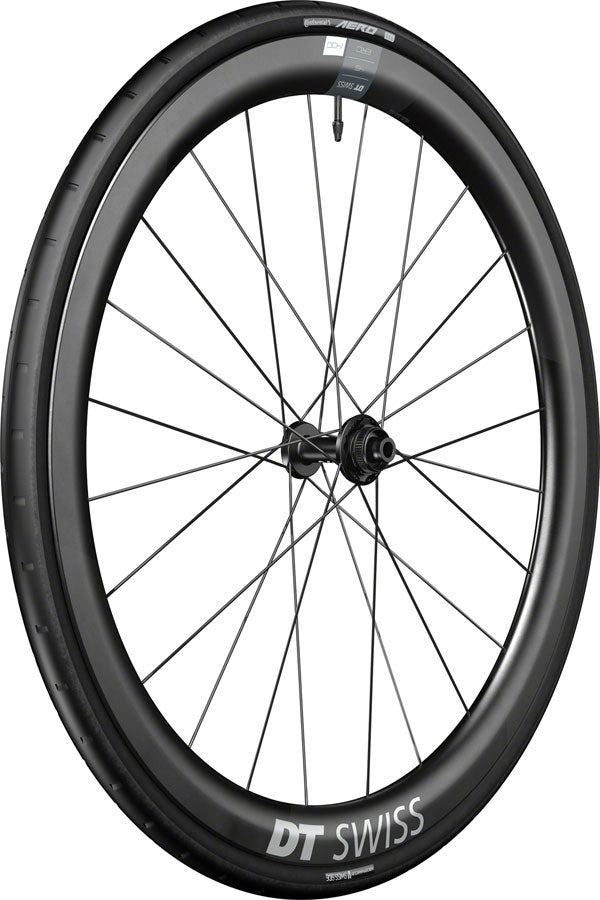 Rueda delantera DT Swiss ERC 1400 DiCut 45 - 700 12 x 100 mm Center-Lock BLK WTS con neumático Aero 111