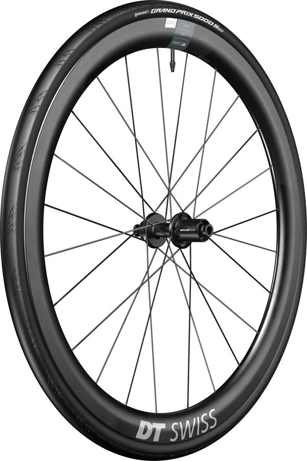Rueda trasera DT Swiss ERC 1400 DiCut 45 - 700 12 x 142 mm Center-Lock HG11 Road/XDR Ratchet EXP 36 BLK WTS con neumático GP5000 STR