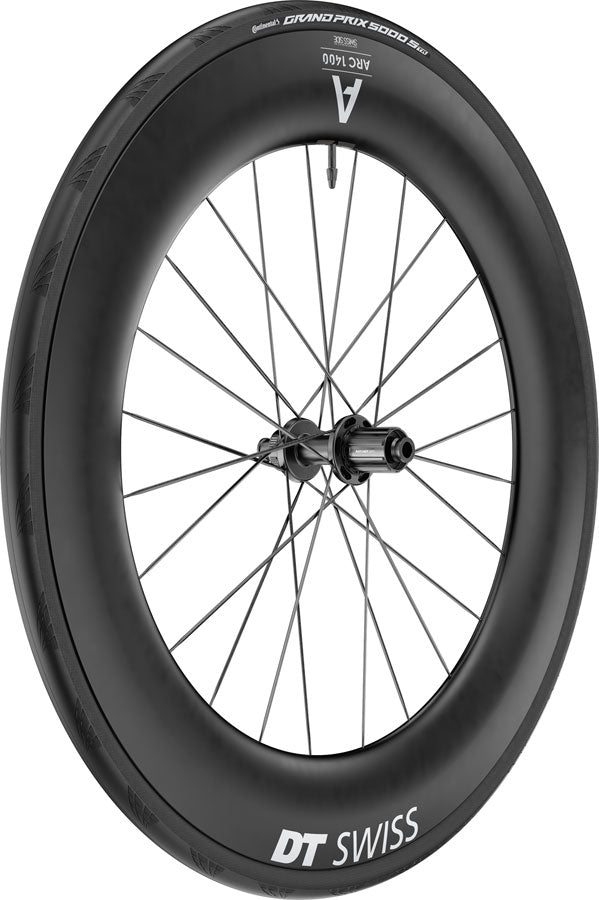 Rueda trasera DT Swiss ARC 1400 DiCut 85 - 700 12 x 142 mm Center-Lock HG11 Road/XDR Ratchet EXP 36 BLK WTS con neumático GP5000 STR