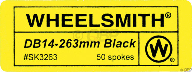 Wheelsmith DB14 Spokes 2.0/1.7 x 296mm Black Bag of 50