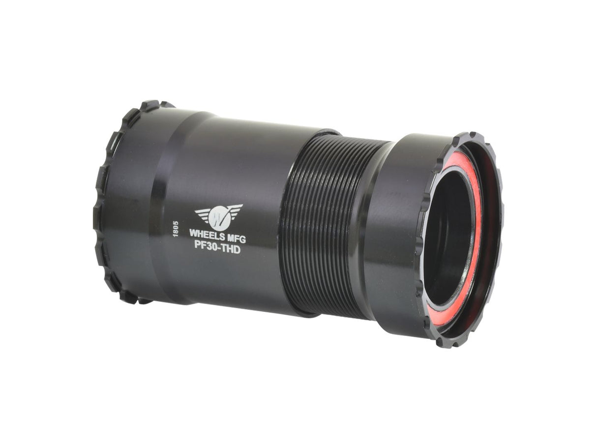 Eje de pedalier de rosca 30 PressFit de Wheels Manufacturing con rodamientos cerámicos ZERO en negro