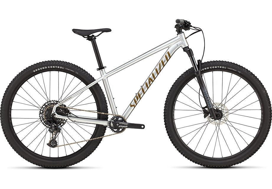 2025 Specialized Rockhopper Expert Bike Gloss Silver Dust / Satin Burnt Gold Metallic L