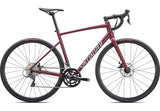 2026 Specialized Allez E5 Bike Satin Maroon / Silver Dust / Flo Red 54
