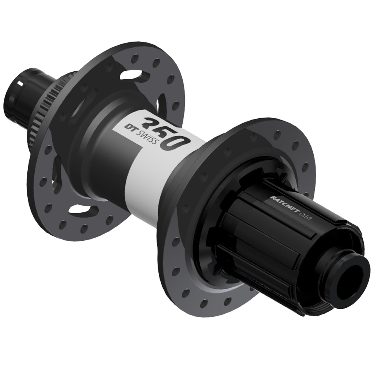 Buje trasero DT Swiss 350 DEG - 12 x 148 mm, Center-Lock HG 11 MTN, negro, 32 agujeros, 72 puntos