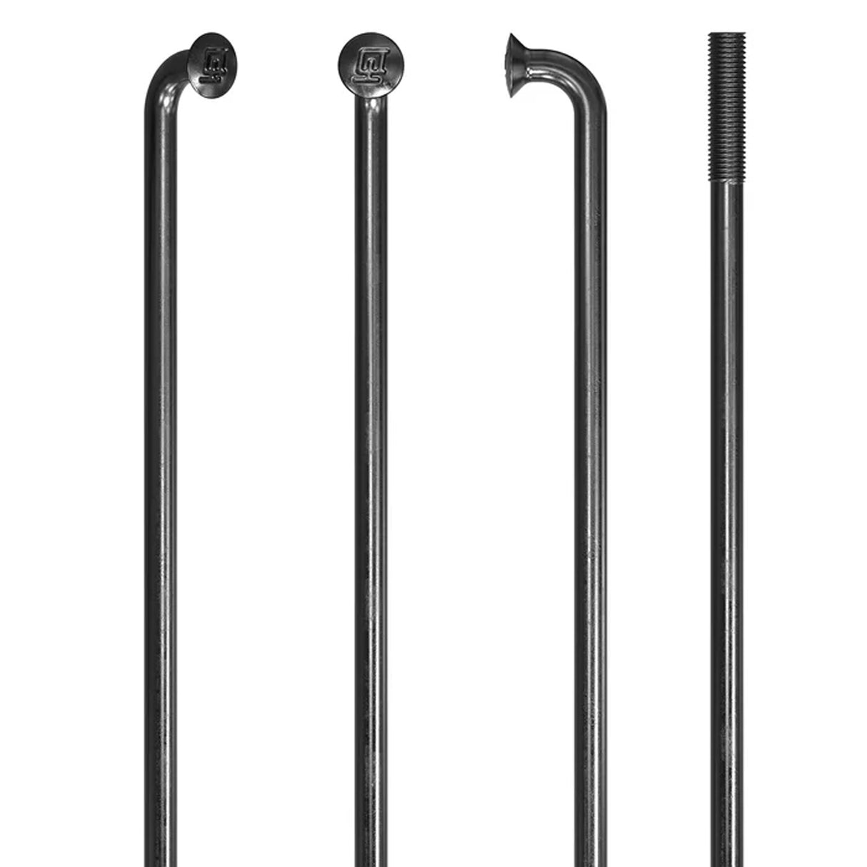 Radios DT Swiss Champion: 2,0 mm, 282 mm, curva en J, color negro, caja de 100 unidades