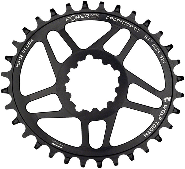 Wolf Tooth Elliptical Direct Mount Chainring - 30t SRAM 3-Bolt DM Drop-Stop ST For SRAM Boost Cranks Requires HG+ Chain BLK