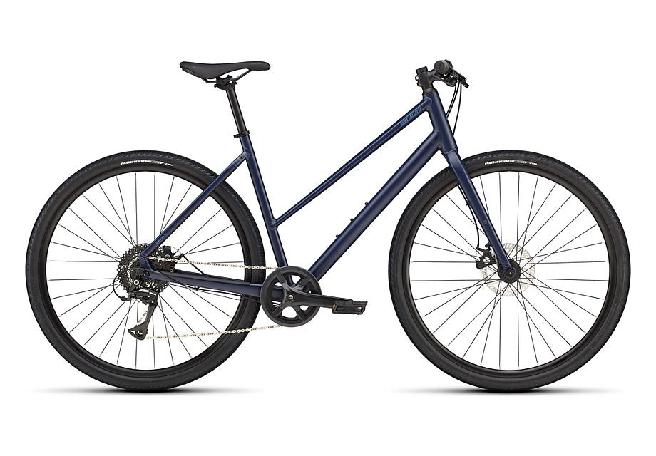 2025 Specialized Sirrus X 1.0 St Km Bike Satin Deep Marine / Grey Blue Reflective S