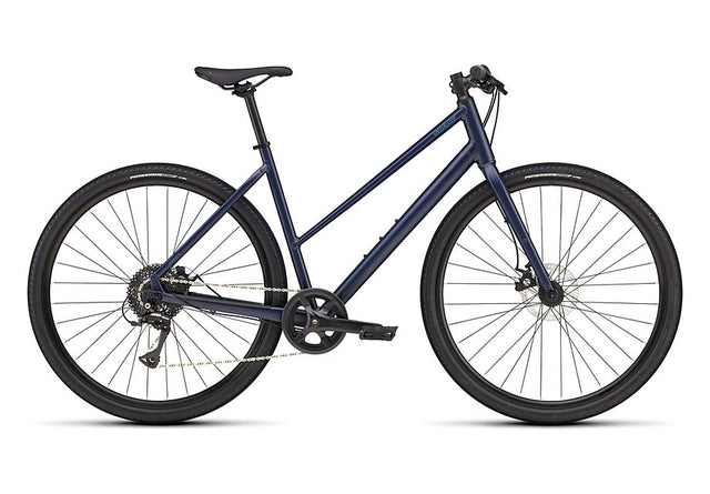 2025 Specialized Sirrus X 1.0 St Km Bike Satin Deep Marine / Grey Blue Reflective S