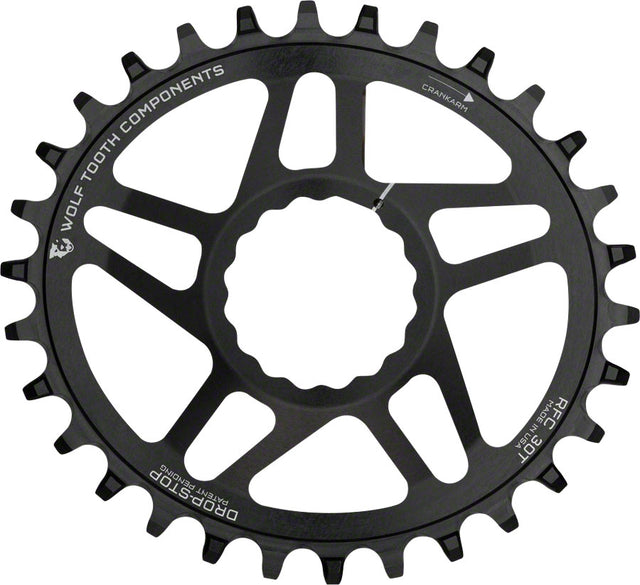 Wolf Tooth Elliptical Direct Mount Chainring - 30t RaceFace/EastonCINCH Direct Mount Drop-Stop A 6mm Offset BLK