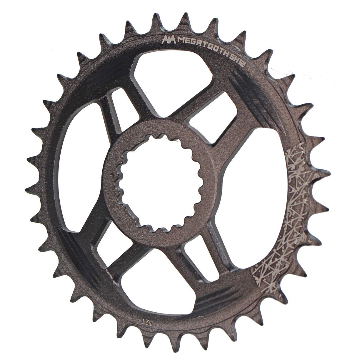 Plato SH12 de montaje directo con gradiente Full Speed ​​Ahead - 32 dientes, compatible con montaje directo FSA, Shimano Hyperglide+ de 12 velocidades, negro