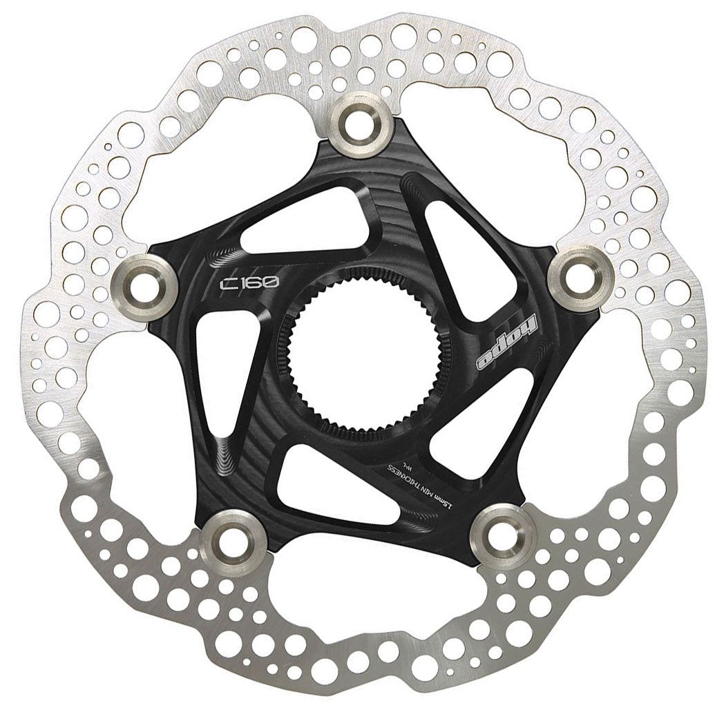 Rotor de freno de disco flotante Hope MTB Centre-Lock - 200 mm, color negro