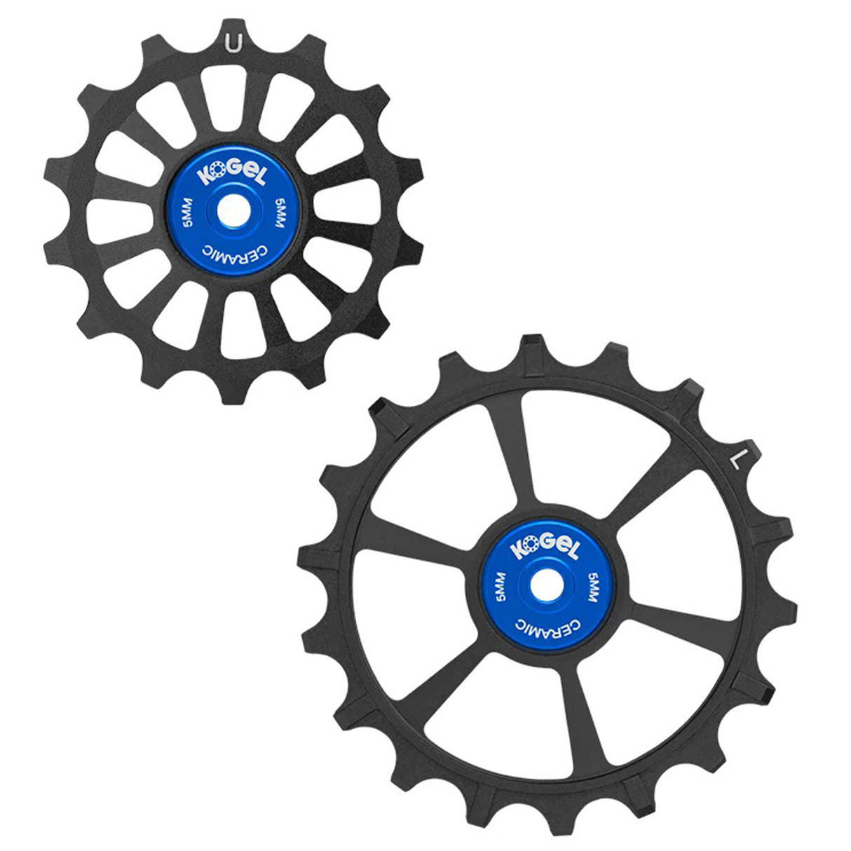 Juego de poleas de transmisión de cerámica híbrida Kogel Bearings 14/18T, color negro